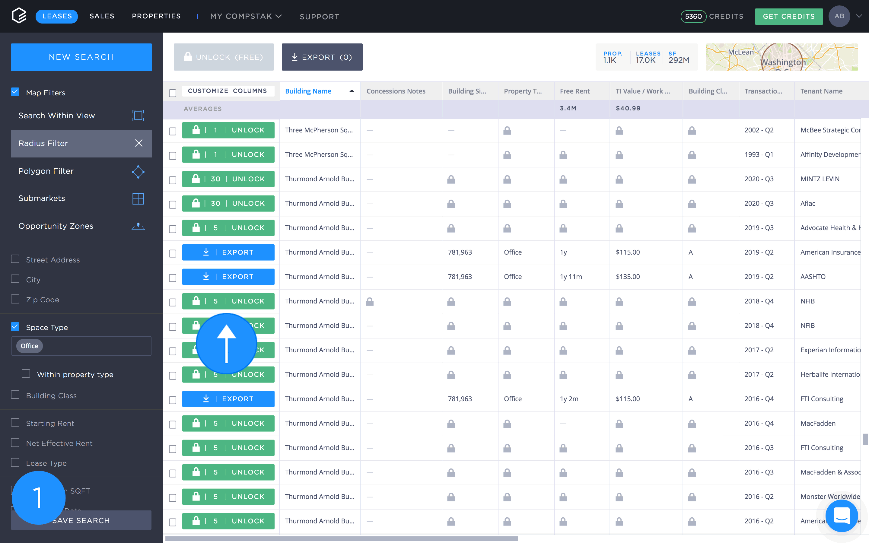 Export concession data