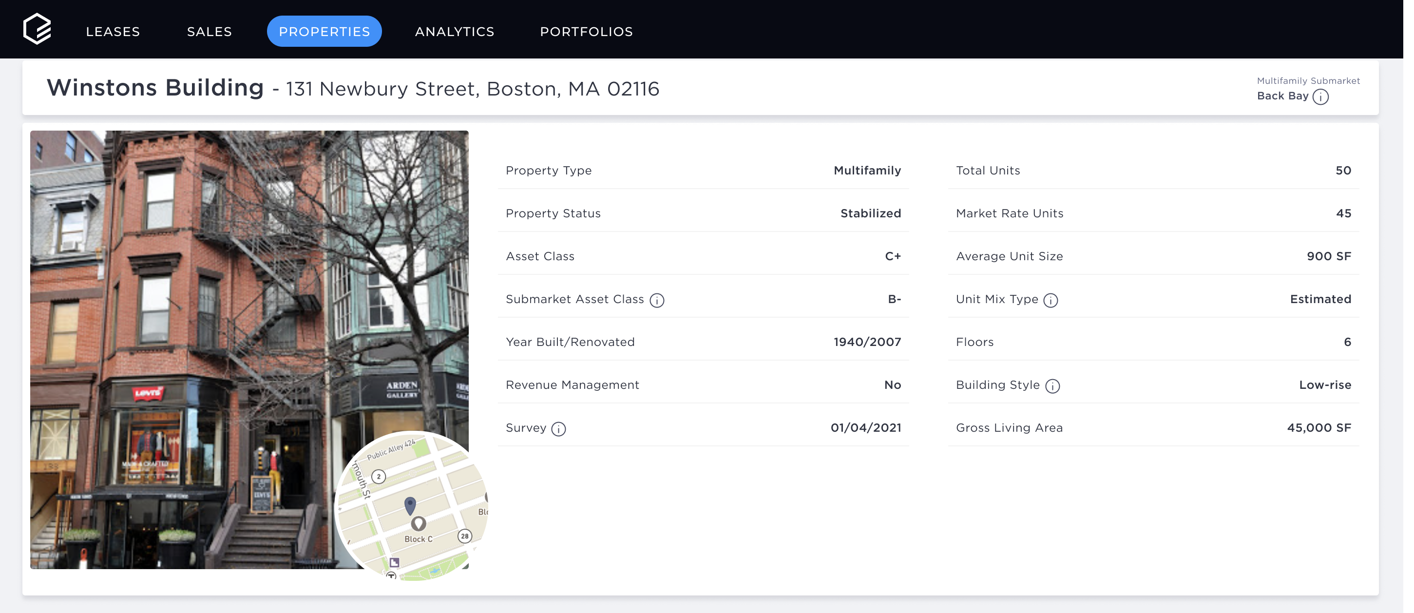 Property Overview Multifamily data 