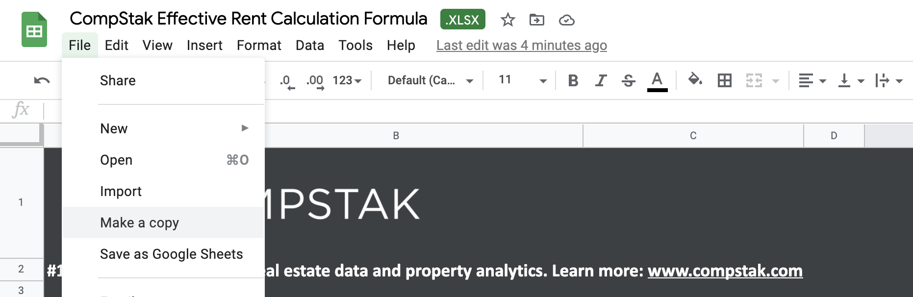 CompStak Effective Rent Calculation Formula